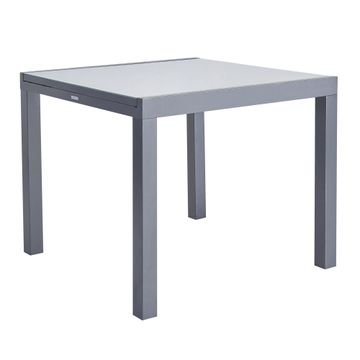 Naterial Lyra II Up & Down Extendable Dining Table Aluminium & Glass Anthracite 90x90cm