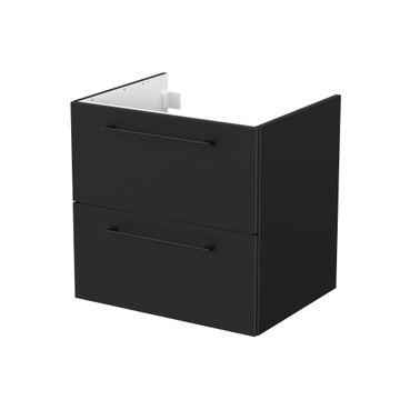 Sensea Remix Wall Hung Bathroom Cabinet With Two Drawers Matt Black W60cmxD46cmxH58cm