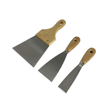 Set of 3 filing knives wood handle