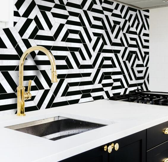 Hexagon Tile Ceramic Porto Black 220x250mm