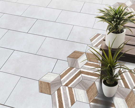 Hexagon Tile Ceramic Harlem Combo 220x250mm (Pack of 3)
