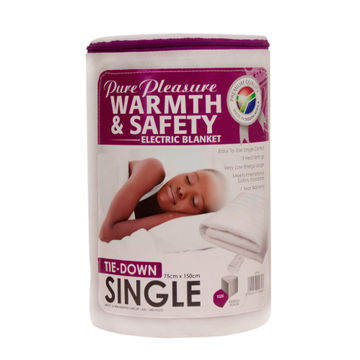 Pure pleasure single non-fitted electric blanket white 