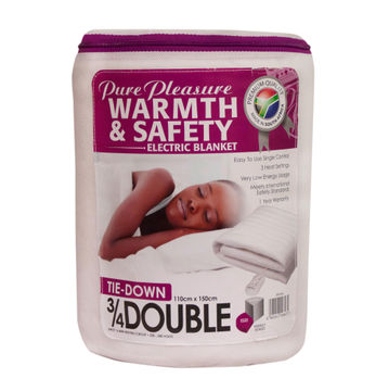 Pure pleasure 3/4 or double non-fitted electric blanket 