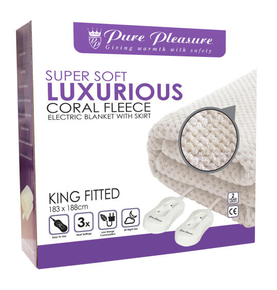 Pure pleasure king fitted electric blanket fleece