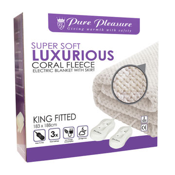 Pure pleasure king fitted electric blanket fleece