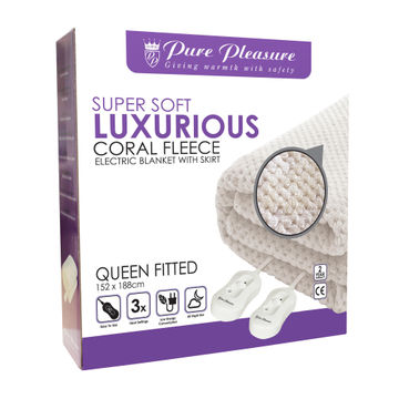 Pure pleasure queen  fitted electric blanket white