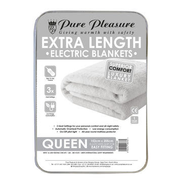 Pure pleasure queen xl fitted electric blanket fleece 