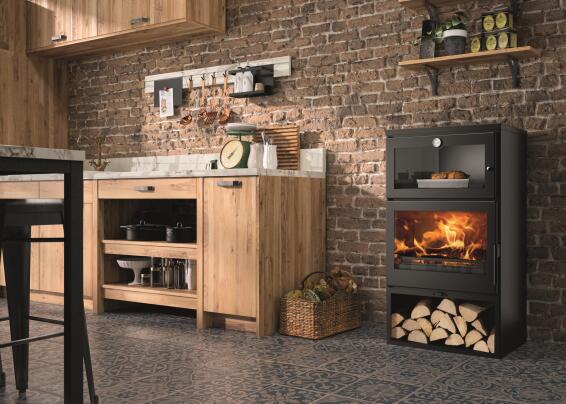Closed Combustion Fireplace Zamora with oven Eco Design 7.1kw