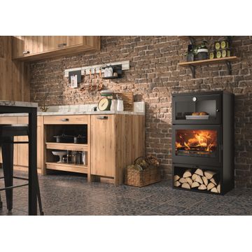 Closed Combustion Fireplace Zamora with oven Eco Design 7.1kw