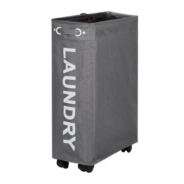 Sensea Laundry Basket With Wheels Grey 40L 