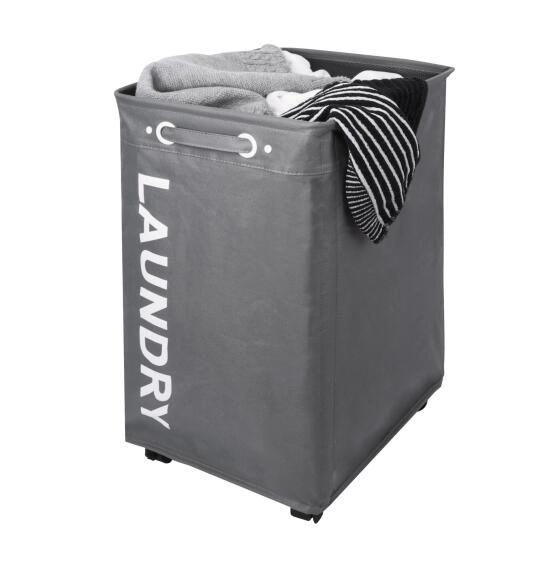 Sensea Laundry Basket With Wheels Grey 72L