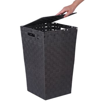 Sensea weaved laundry basket black 60l