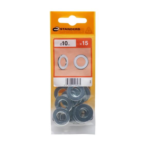 FLAT WASHER SMALL STEEL 10X 15P