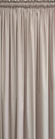 CURTAIN POLYCOTTON TAPED TAUPE 230X218