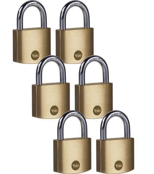 Padlock brass 40mm 6pc yale