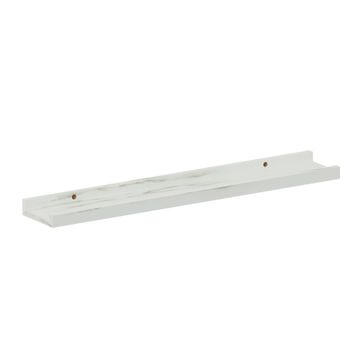 Spaceo Picture Ledge Shelf White Marble W60xD10cm