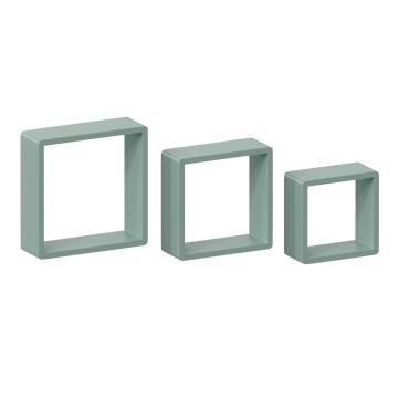 Spaceo rounded square shelves 3 pack light green