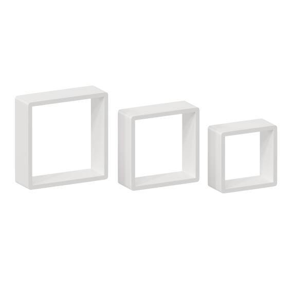 Spaceo rounded square shelves 3 pack white