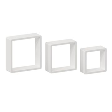 Spaceo rounded square shelves 3 pack white