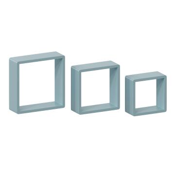Spaceo rounded square shelves 3 pack aqua