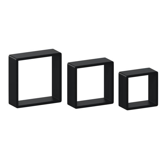 Spaceo rounded square shelves 3 pack black