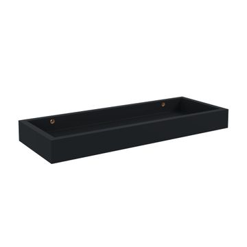 Spaceo Floating Edged Shelf Black D40xW15cm