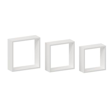 Spaceo straight square shelves 3 pack white