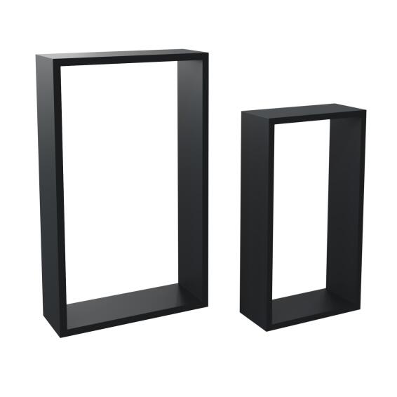 Spaceo rectangle shelves assorted 2 pack black