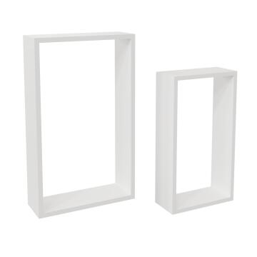 Spaceo Rectangle Shelves Assorted White 2 Pack 