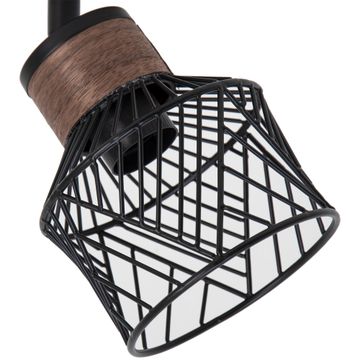 Inspire light bar in metal and wood with 2 spotlights matte black e27