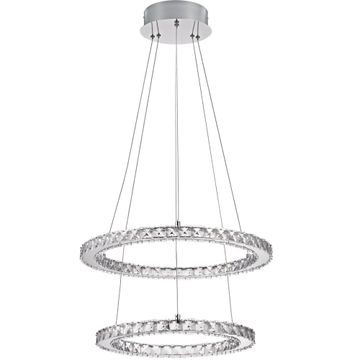 Inspire pendant light led x2 warm white d52cm metal chrome  