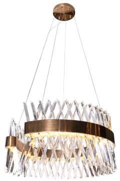 pendant light 60w led  round crystal and gold warm white