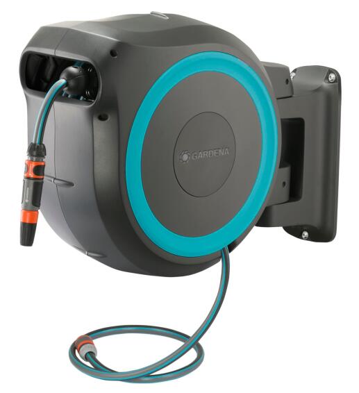 Wall Mounted Garden Hose Reel with Detachable Reel Compact Wall-Mounted  with Hanger Cart Portable Water Free Standing, Swivel 2-in-1 Jet or Spray  and Tap Connector (Size : 30 Meters Water Pipe) 