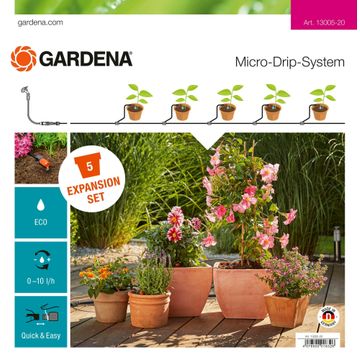 Gardena drip irrigation extension set - extending 5 flower pots