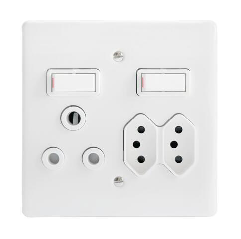 SOCKET 4X4 1X3PIN 2X2PIN WHITE CRABTREE