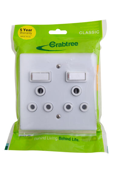 SOCKET 4X4 2X3 PIN WHITE CRABTREE