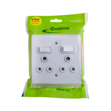 SOCKET 4X4 2X3 PIN WHITE CRABTREE