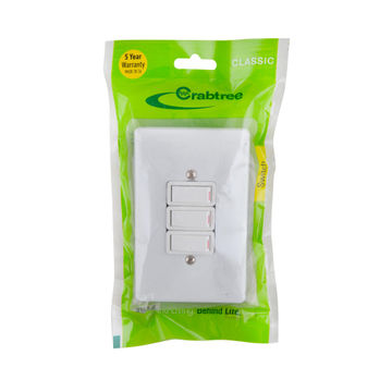 SWITCH 4X2 3L 1W WHITE CRABTREE