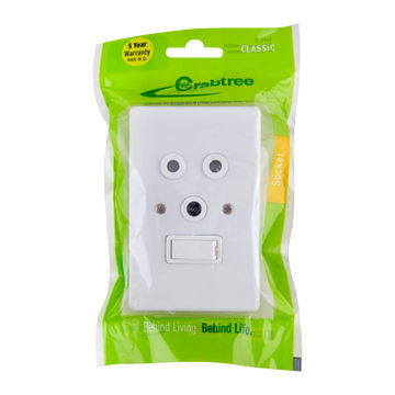 SOCKET 2X4 1X3PIN CLASSIC WHITE CRABTREE