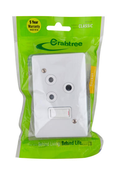 SOCKET 2X4 1X3 PIN WHITE CRABTREE