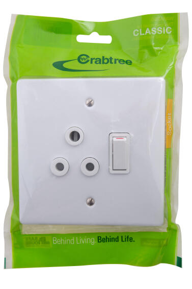 SOCKET 4X4 1X3PIN WHITE CRABTREE