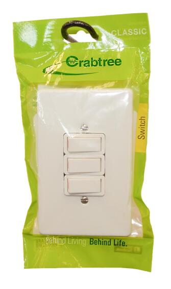 SWITCH 4X2 4L 1W WHITE CRABTREE