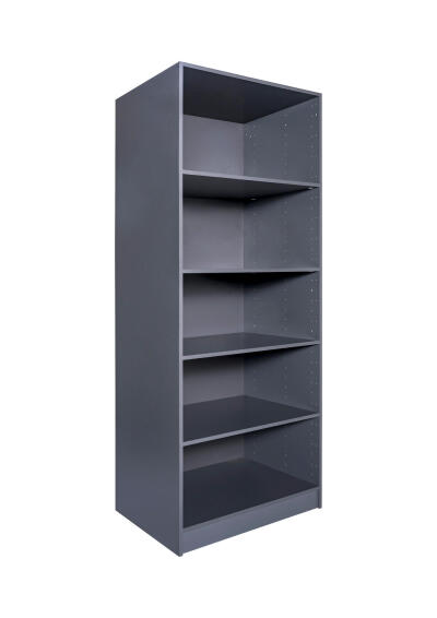 Space Home Cupboard With 5 Shelves Grey H200xW80xD60cm
