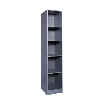 Space home cupboard with 4 shelves grey h200xw40xd45cm