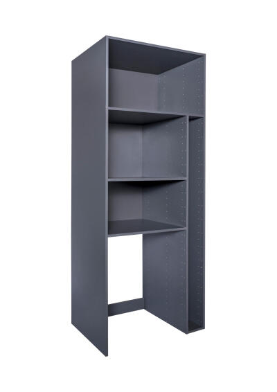 Space Home Cupboard With 4 Shelves Grey H200xW80xD60cm