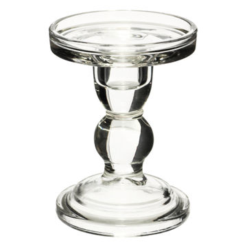 Glass Pillar Candle Holder Small