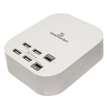 POWERBANK 4XUSB 2XTYPE C 6AMP WHITE