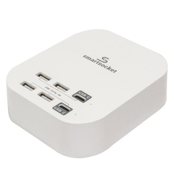 POWERBANK 4XUSB 2XTYPE C 8AMP WHITE