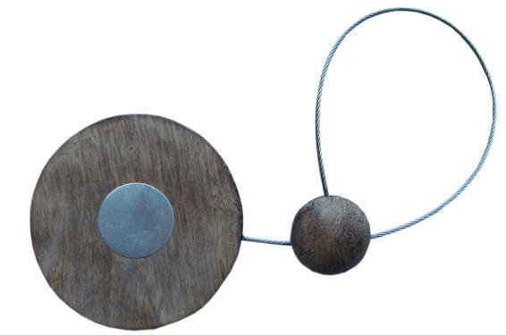 Curtain Tie Back Magnetic Dark Oak Disc