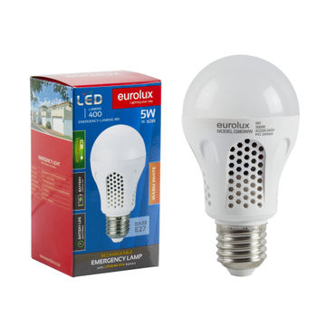 Eurolux Rechargeable Led Light Bulb E27 5W  Warm White 